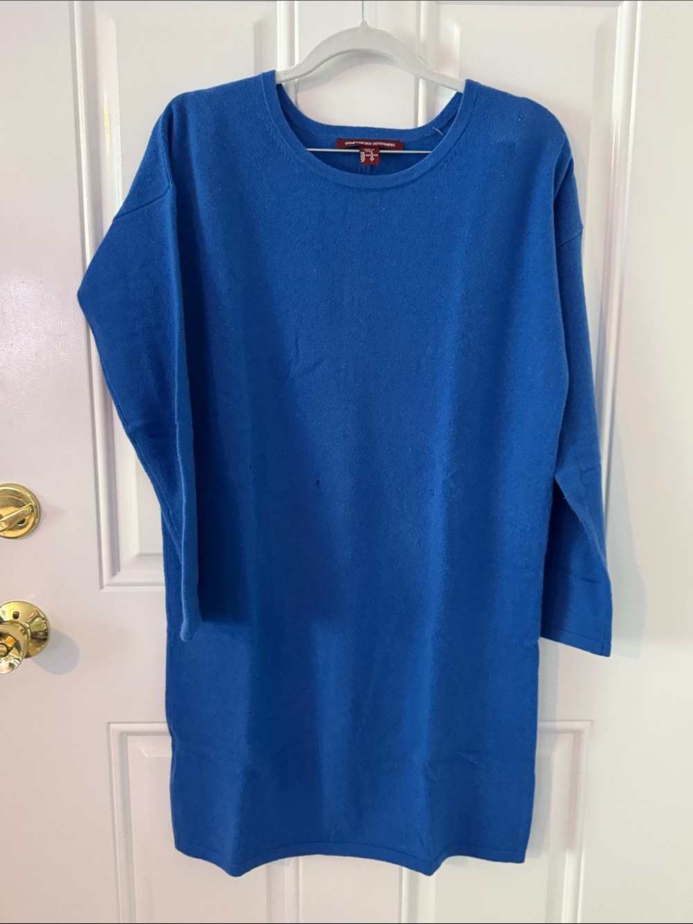 Comptoir Des Cotonniers Cashmere Blue Crewneck Cashmere Sweater Dress
